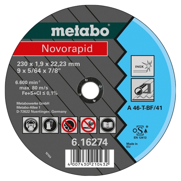 imagine Metabo - Disc abraziv de taiere metal 230X1.9X22.23