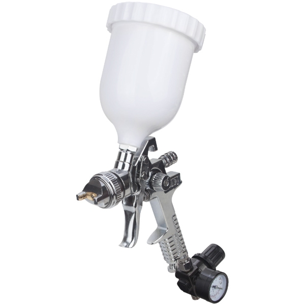 imagine Evotools - HVLP - Pistol de vopsit pentru compresor, 1.4 mm, 0.6 l, vas din plastic, reglare debit vopsea, reglare debit aer