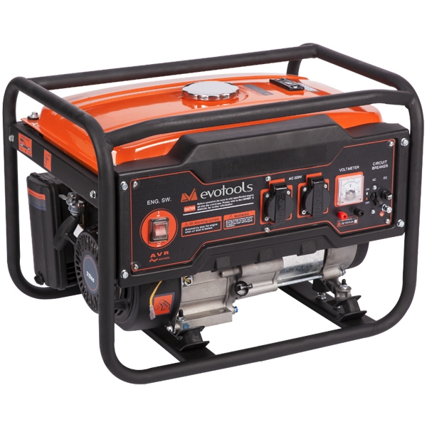 imagine Evotools - GG 2200A - Generator de uz general, 2 kW, Evotools, KM170F, 5.4 CP, 15  l, pornire mecanica, benzina-amestec, senzor lipsa ulei, protectie suprasarcina, regulator tensiune AVR, voltmetru, monofazat