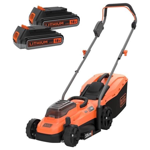 imagine Black & decker - BCMW3318L2 - Masina de tuns iarba cu 2 acumulatori, Li-Ion, 18 V, 2.5 Ah, 33 cm, 35 l