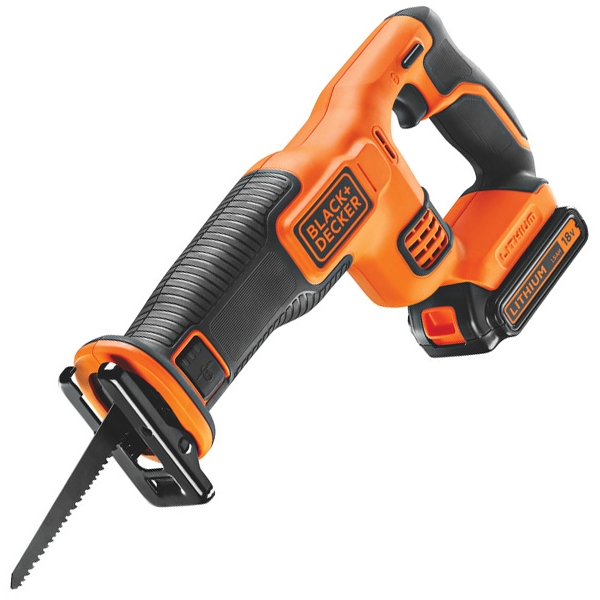 imagine Black & decker - BDCR18 - Fierastrau sabie cu 1 acumulator, Li-Ion, 18 V, 1.5 Ah, 22 mm