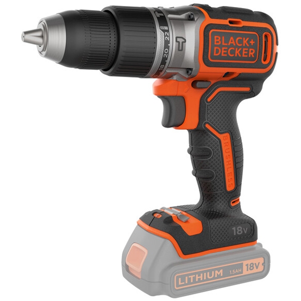 imagine Black & Decker - BL188N - Masina de gaurit si insurubat cu percutie fara acumulatori si incarcator, Li-Ion, 18 V, - Ah, 52 Nm, motor fara perii, led i