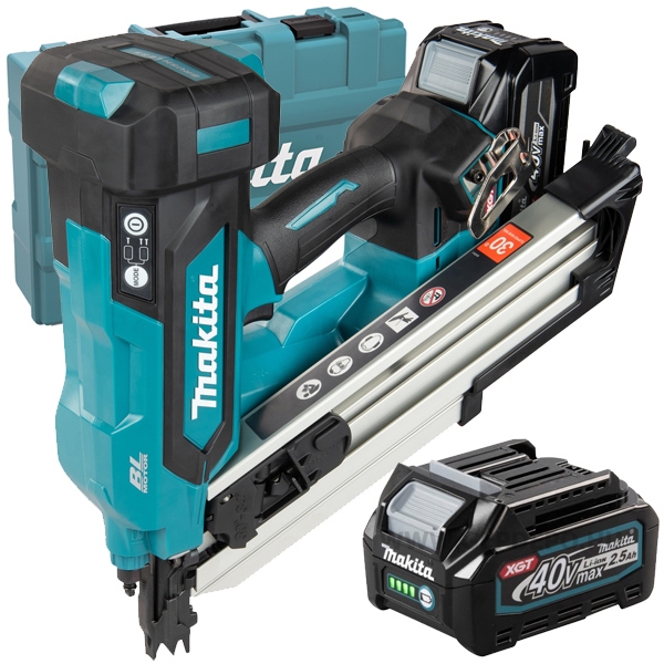 Makita - BN001GD201 XGT - Pistol de batut cuie cu 2 acumulatori, Li-Ion, 40 V, 2.5 Ah, cuie pentru lemn, valiza plastic Makita - BN001GD201 XGT - Pistol de batut cuie cu 2 acumulatori, Li-Ion, 40 V, 2.5 Ah, cuie pentru lemn, valiza plastic