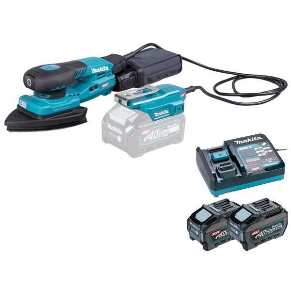 imagine Makita - BO006CGZ + PSK XGT - Slefuitor delta + Set 2 acumulatori si incarcator, Li-Ion, 40 V, 5 Ah