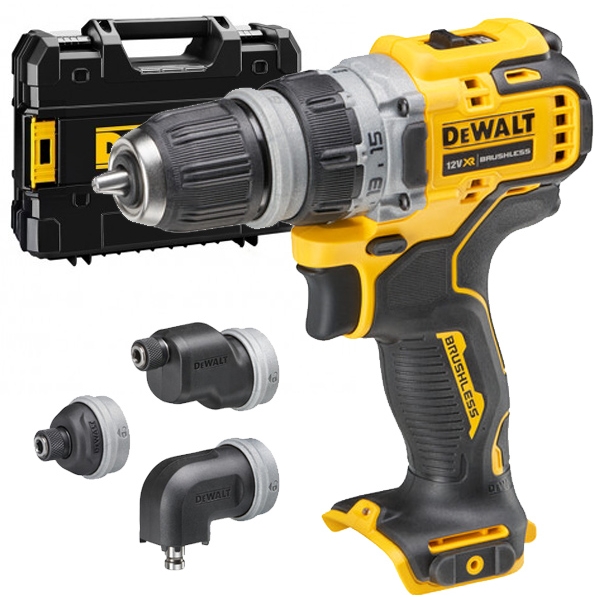 imagine Dewalt - DCD703NT - Masina de gaurit si insurubat fara acumulatori si incarcator, Li-Ion, 12 V, - Ah, 57.5 Nm, valiza speciala, accesorii