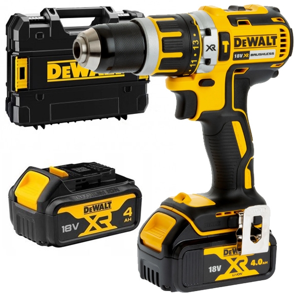 imagine Dewalt - DCD709M2T - Masina de gaurit si insurubat cu percutie cu 2 acumulatori, Li-Ion, 18 V, 4 Ah, 65 Nm, motor fara perii, led iluminare, valiza sp