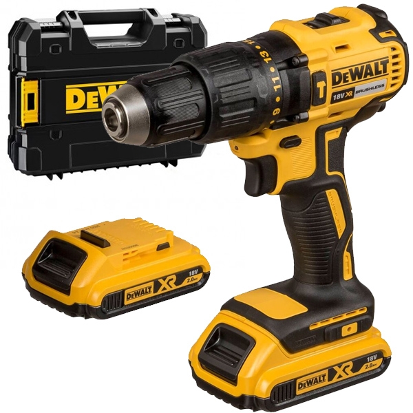 imagine Dewalt - DCD778D2T - Masina de gaurit si insurubat cu percutie cu 2 acumulatori, Li-Ion, 18 V, 2 Ah, 65 Nm, motor fara perii, led iluminare, valiza sp