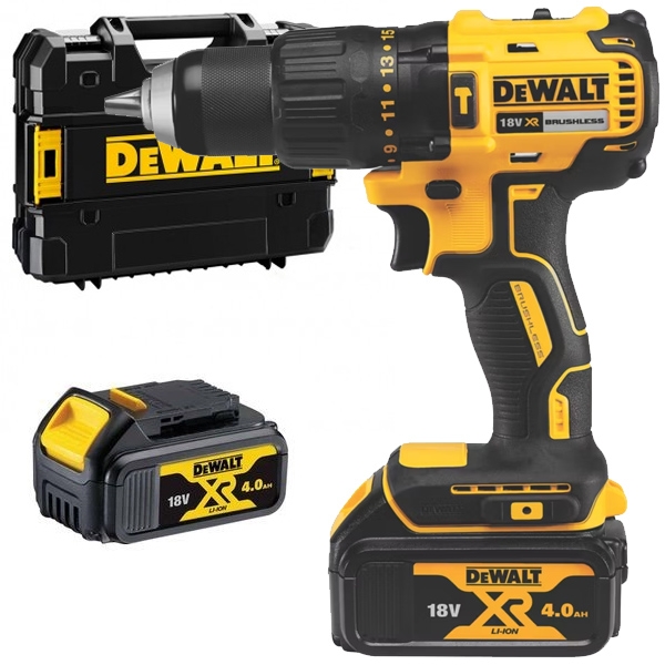 imagine Dewalt - DCD778M2T - Masina de gaurit si insurubat cu percutie cu 2 acumulatori, Li-Ion, 18 V, 4 Ah, 65 Nm, motor fara perii, led iluminare, valiza sp