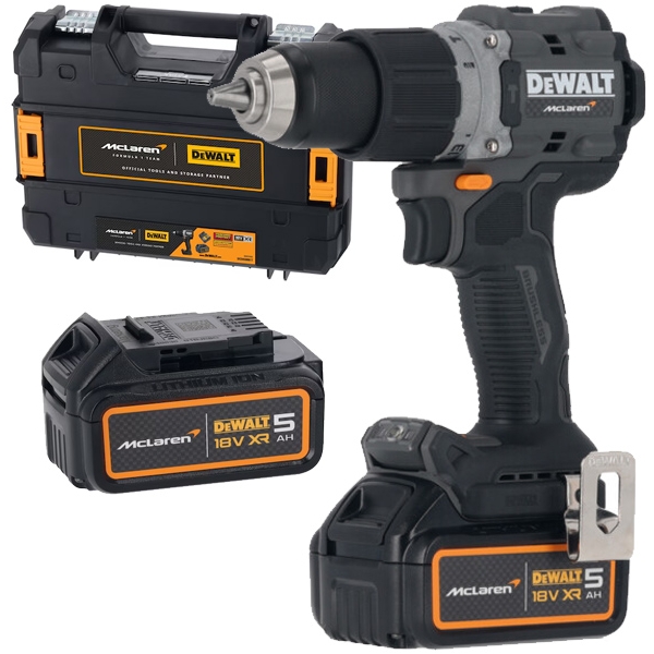 Dewalt - DCD85MP2T - Masina de gaurit si insurubat cu percutie cu 2 acumulatori, Li-Ion, 18 V, 5 Ah, 90 Nm, motor fara perii, led iluminare, valiza speciala Dewalt - DCD85MP2T - Masina de gaurit si insurubat cu percutie cu 2 acumulatori, Li-Ion, 18 V, 5 Ah, 90 Nm, motor fara perii, led iluminare, valiza speciala