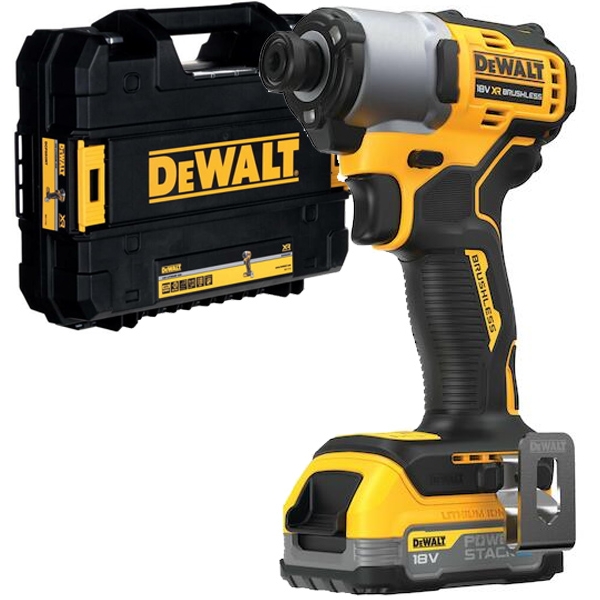 imagine Dewalt - DCF840E1T - Masina de insurubat cu impact cu 1 acumulator, Li-Ion, 18 V, 1.7 Ah, 192 Nm, -, valiza speciala