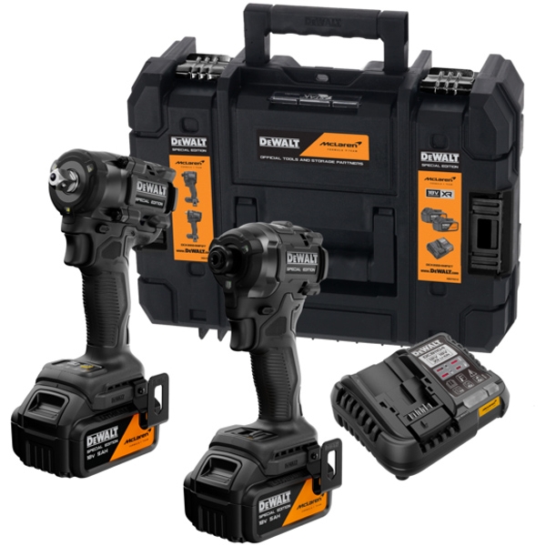 imagine DeWalt - DCF86M + DCF92M - Masina de insurubat cu impact, 206.2 Nm + Masina de insurubat cu impact, patrat 1/2 inch, 610 Nm + Set 2 acumulatori si inc