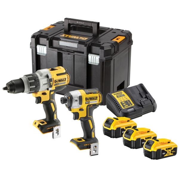 imagine DeWalt - DCD996N + DCF887N - Masina de gaurit si insurubat cu percutie, 95 Nm + Masina de insurubat cu impact, 205 Nm, M5-M14 + Set 3 acumulatori si i