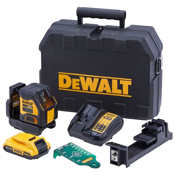 DeWalt - DCLE34021D1 - Nivela laser cu linii, 55 m, +/-0.3 mm/m, 2 linii laser, fascicul verde, suport perete, valiza plastic DeWalt - DCLE34021D1 - Nivela laser cu linii, 55 m, +/-0.3 mm/m, 2 linii laser, fascicul verde, suport perete, valiza plastic