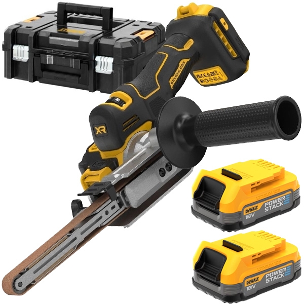 DeWalt - DCM200E2T - Slefuitor cu banda cu 2 acumulatori, Li-Ion, 18 V, 1.7 Ah, valiza speciala DeWalt - DCM200E2T - Slefuitor cu banda cu 2 acumulatori, Li-Ion, 18 V, 1.7 Ah, valiza speciala