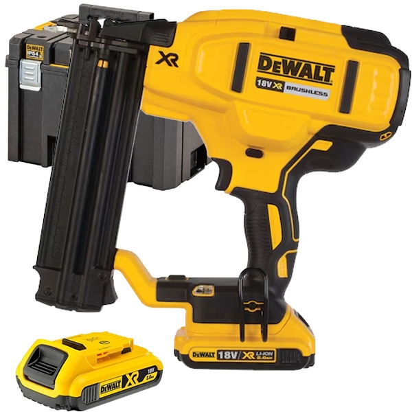 imagine Dewalt - DCN680D2 - Pistol de batut cuie  cu 2 acumulatori, Li-Ion, 18 V, 2 Ah, cuie pentru lemn, valiza speciala