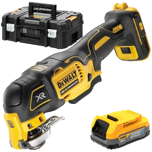 DeWalt - DCS356E1T - Multicutter cu 1 acumulator, Li-Ion, 18 V, 1.7 Ah, valiza speciala DeWalt - DCS356E1T - Multicutter cu 1 acumulator, Li-Ion, 18 V, 1.7 Ah, valiza speciala