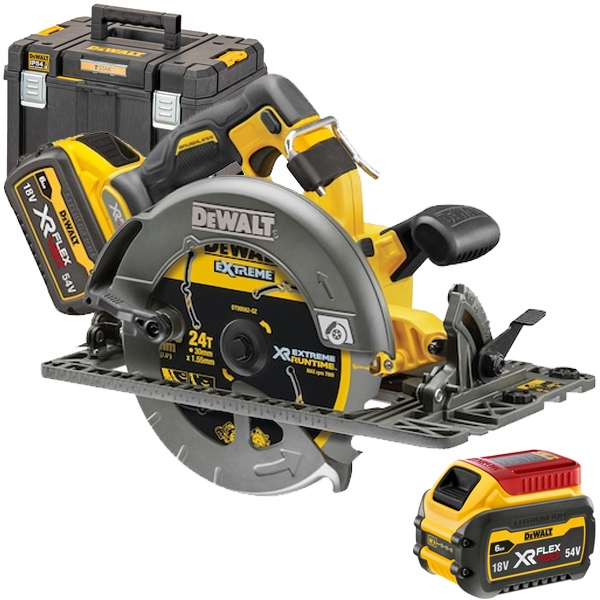 imagine Dewalt - DCS579T2 - Fierastrau circular cu 2 acumulatori, Li-Ion, 54 V, 6 Ah, 190x30 mm, valiza speciala