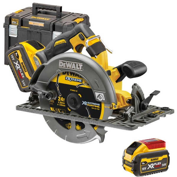 imagine DeWalt - DCS579X2 - Fierastrau circular cu 2 acumulatori si incarcator, Li-Ion Flexvolt, 54 V, 9 Ah, 190x30 mm, valiza speciala