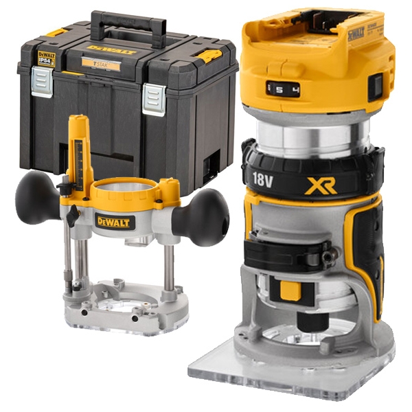 imagine Dewalt - DCW604NT - Masina de frezat fara acumulatori si incarcator, Li-Ion, 18 V, - Ah, 8 mm, valiza speciala