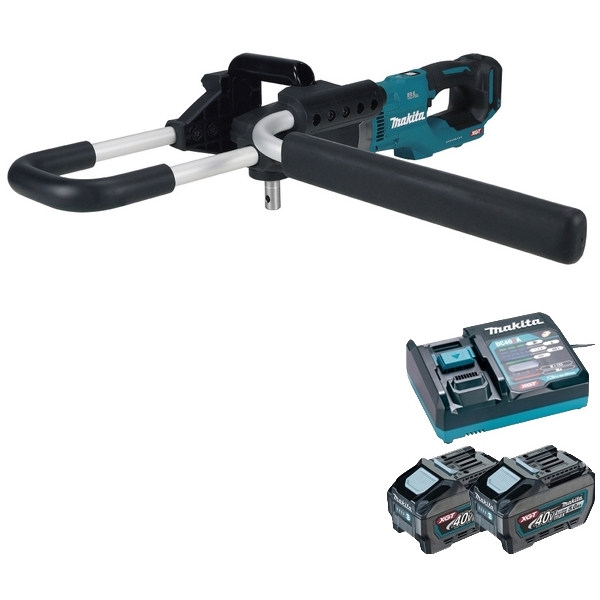 imagine Makita - DG002GZ + PSK XGT - Foreza de pamant, 200  mm + Set 2 acumulatori si incarcator, Li-Ion, 40 V, 5 Ah
