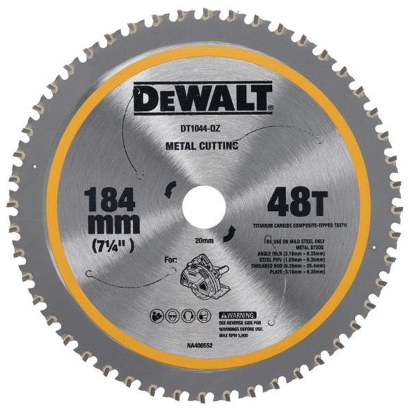 imagine Dewalt - DT1044 - Panza fierastrau circular, otel, 184x20x2 mm, 48 dinti