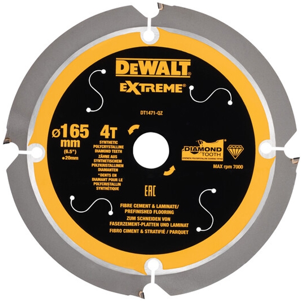 imagine Dewalt - DT1471 - Panza fierastrau circular, multimaterial, 165x20x1.8 mm, 4 dinti