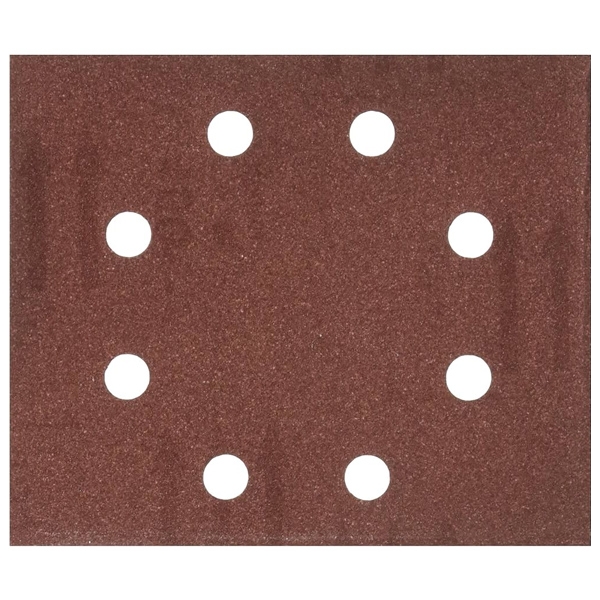 imagine DeWalt - DT3015 - Foaie abraziva dreptunghi, 140x115 mm, 8 gauri, granulatie 150, 25 buc