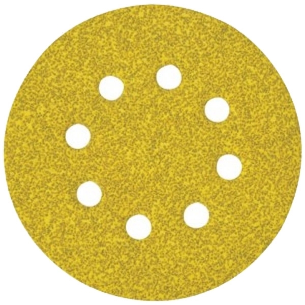 imagine DeWalt - DT3105 - Set foi abrazive rotunde, 125 mm, granulatie 120, 8 gauri, 10 bucati