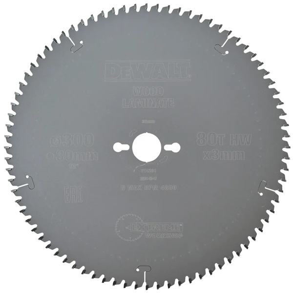 imagine Dewalt - DT4281 - Panza fierastrau circular, lemn, 300x30x3 mm, 80 dinti