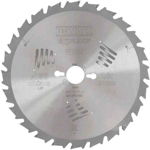 imagine Dewalt - DT4301 - Panza fierastrau circular, lemn, 250x30x3 mm, 24 dinti