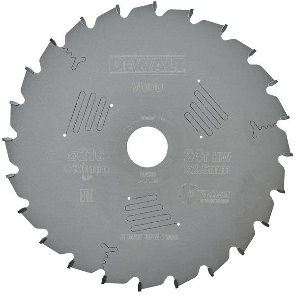 imagine Dewalt - DT4310 - Panza fierastrau circular, lemn, 216x30x2.6 mm, 24 dinti