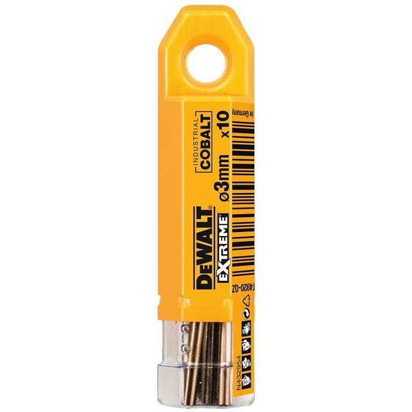 imagine DeWalt - DT4920 - Set burghie metal, HSS-CO, 3  mm, tija cilindrica, 10  bucati