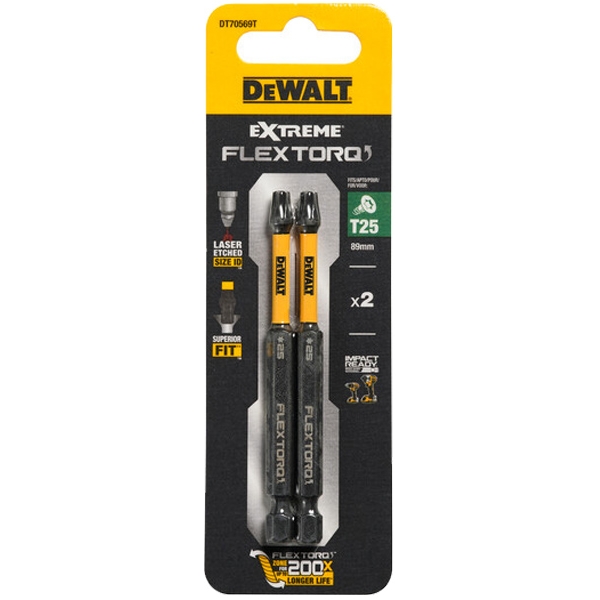 imagine Dewalt - DT70569T - Set capete de insurubare, profil T25, 2 bucati