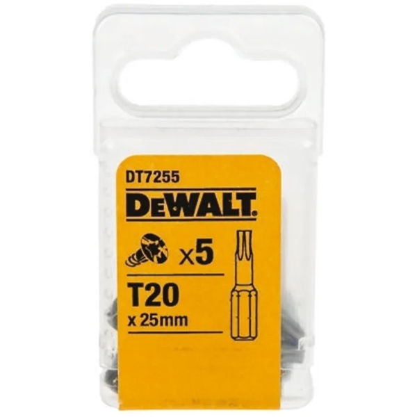 imagine DeWalt - DT7255 - Set capete de insurubare, profil T20, 5 bucati