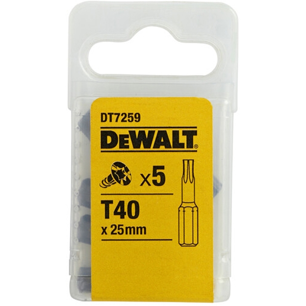imagine Dewalt - DT7259 - Set capete de insurubare, profil T40, 5 bucati