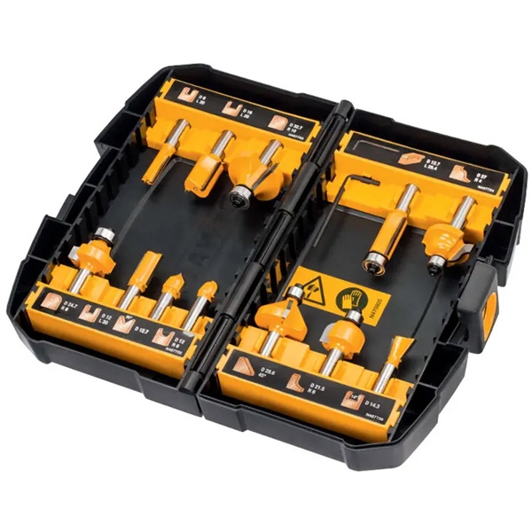 imagine Dewalt - DT90016-QZ - Set cutite frezat, tija 8 mm, ambalaj plastic, 12 bucati