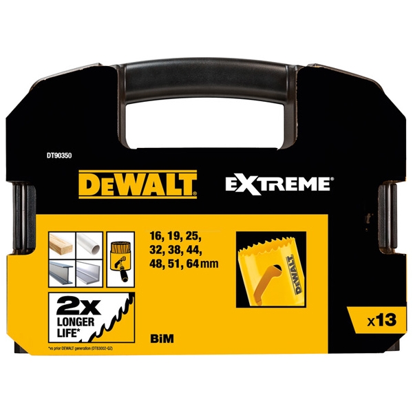 imagine DeWalt - DT90350 - Set carote, HSS Bimetal, 16-64  mm, 13  bucati