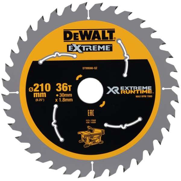 imagine Dewalt - DT99566 - Panza fierastrau circular, lemn, 210x30x1.8 mm, 36 dinti
