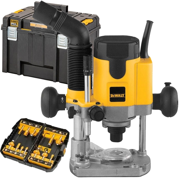 Dewalt - DW621KTX - Masina de frezat, 1100 W, 8 mm, valiza speciala, accesorii Dewalt - DW621KTX - Masina de frezat, 1100 W, 8 mm, valiza speciala, accesorii