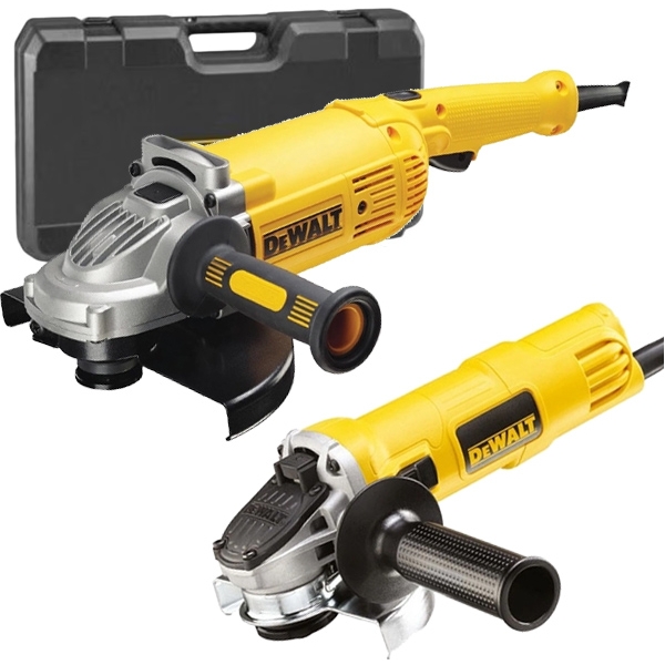 imagine DeWalt - DWE4157 + DWE492 - Polizor unghiular cu fir, 900 W, 125 mm + Polizor unghiular cu fir, 2200 W, 230 mm