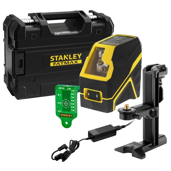 imagine Stanley - FMHT77595-1 - Nivela laser cu linii, 30 m, +/-0.3 mm/m, 2 linii laser, fascicul verde, suport perete, valiza speciala
