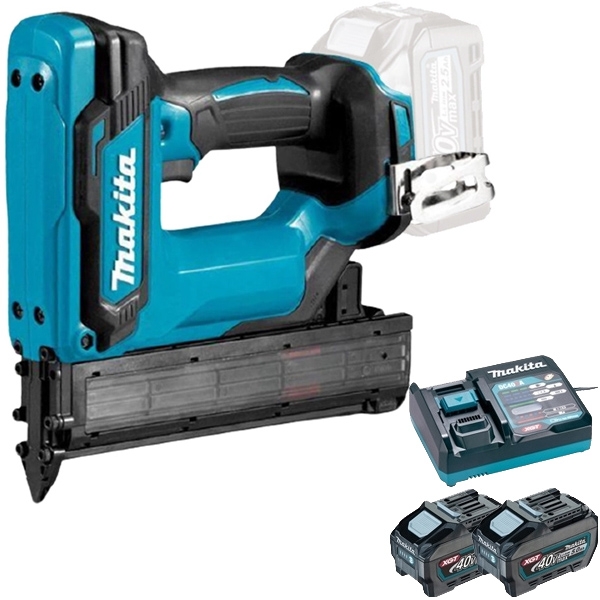 imagine Makita - FN001GZ + PSK XGT - Pistol de batut cuie, cuie pentru lemn + Set 2 acumulatori si incarcator, Li-Ion, 40 V, 5 Ah