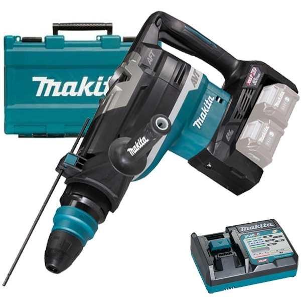 imagine Makita - HR006GZ + DC40RC XGT - Rotopercutor SDS-Max fara acumulatori si incarcator, Li-Ion, 40 V, - Ah, 20 J, valiza plastic + Incarcator acumulatori