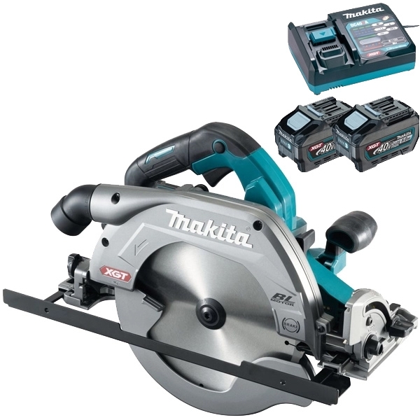 imagine Makita - HS009GZ + PSK XGT - Fierastrau circular, 235 mm + Set 2 acumulatori si incarcator, Li-Ion, 40 V, 5 Ah