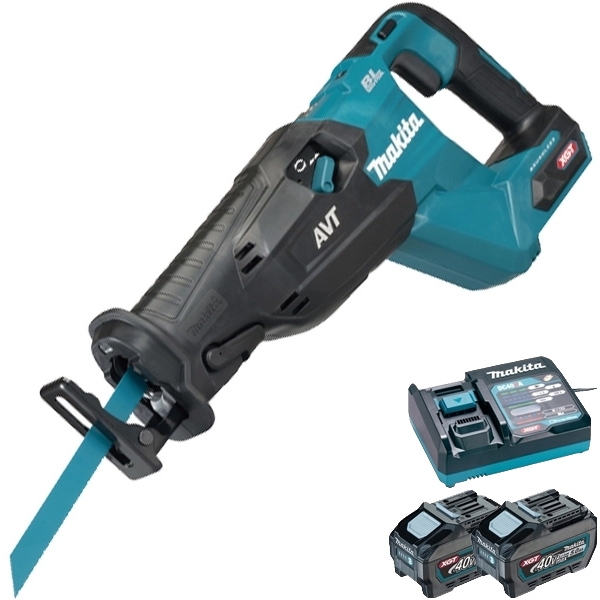 imagine Makita - JR002GZ + PSK XGT - Fierastrau sabie, 32 mm + Set 2 acumulatori si incarcator, Li-Ion, 40 V, 5 Ah