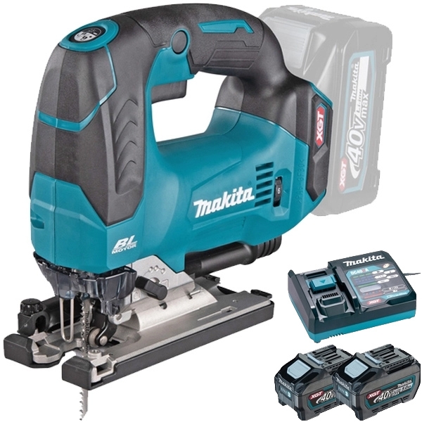 imagine Makita - JV002GZ + PSK XGT - Fierastrau pendular + Set 2 acumulatori si incarcator, Li-Ion, 40 V, 5 Ah