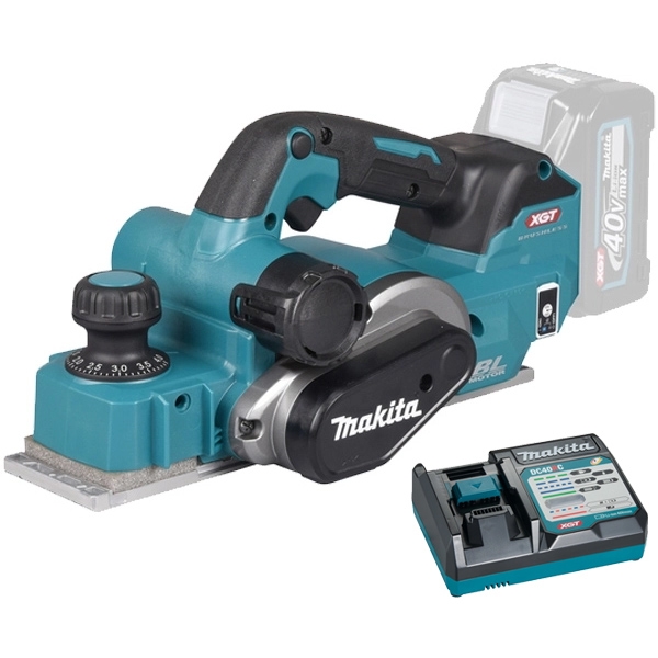 imagine Makita - KP001GZ + DC40RC XGT - Rindea fara acumulatori si incarcator, Li-Ion, 40 V, - Ah, 82 mm + Incarcator acumulatori