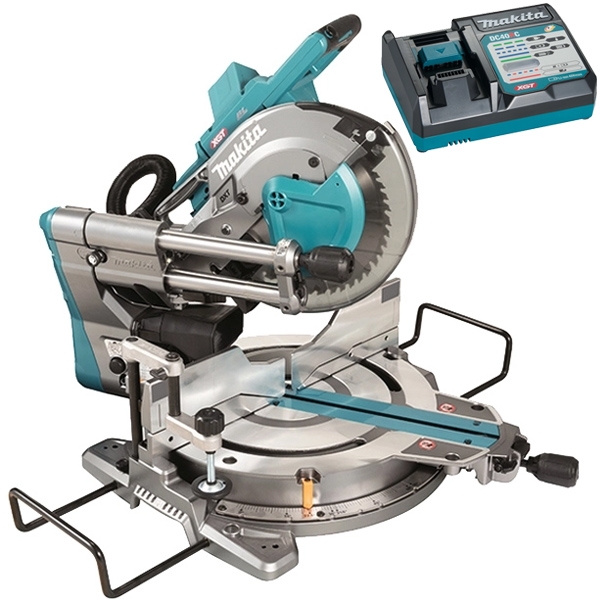 imagine Makita - LS004GZ01 + DC40RC XGT - Fierastrau circular stationar fara acumulatori si incarcator, Li-Ion, 40 V, - Ah, 260 mm + Incarcator acumulatori