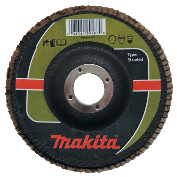 imagine Makita - P-65327 - Disc lamelar, profil convex, 115x22.2 mm, granulatie 120