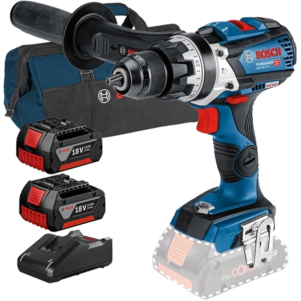 imagine Pachet Bosch - GSB 18V-110 C + 2x GBA + GAL 18V-40 + 1619BZ0100 - Masina de gaurit si insurubat cu percutie, 110 Nm + Set 2 acumulatori si incarcator,